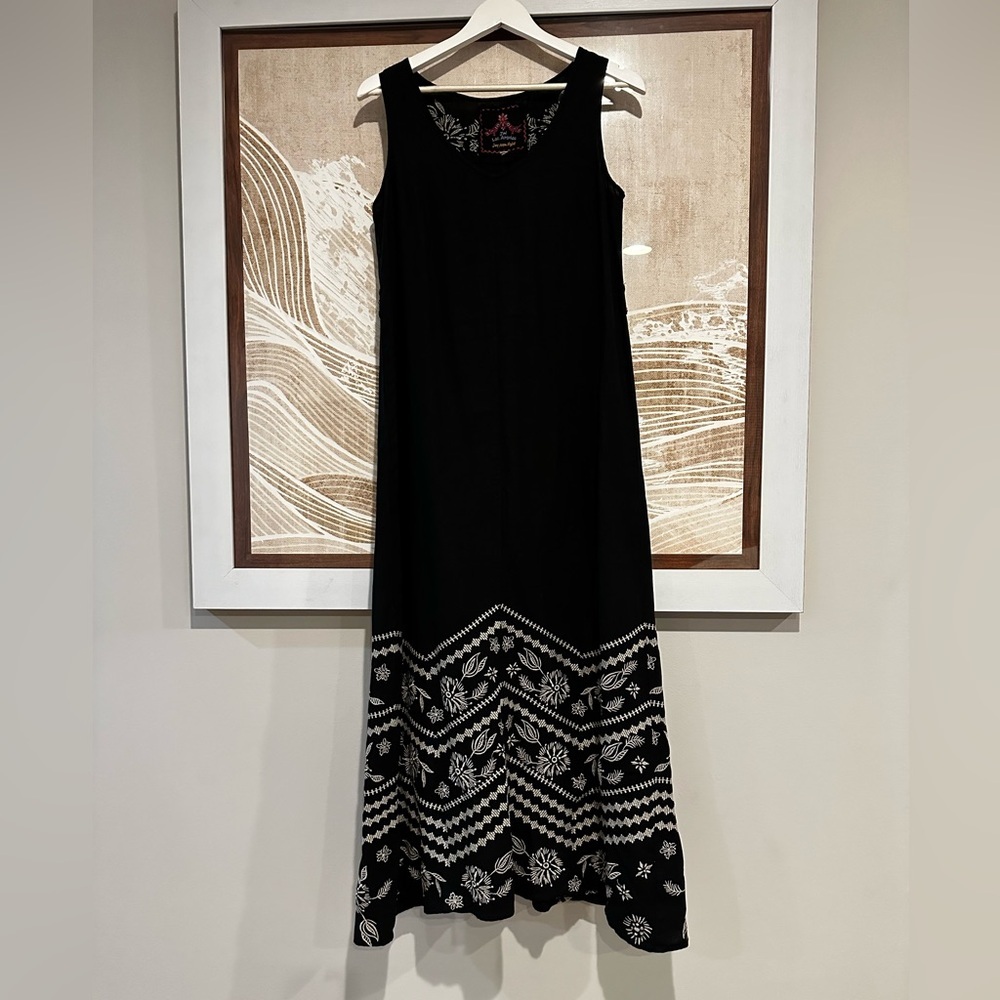 Johnny Was Women's Sleeveless Maxi Embroidered Linen Dress